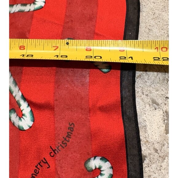 Elaine Gold Silk Red Scarf Christmas Collection XIIX Hand Rolled Edge 21” Square - Picture 7 of 7